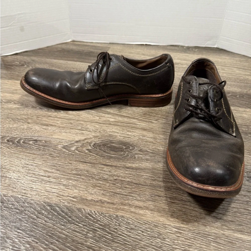 Chaps Shoes Mens‎ sz10M Brown Leather Business Minimalist Old Money Oxford Dress